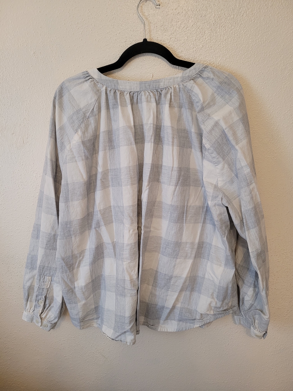Duluth Trading Co Printmaker Lightweight Plaid Blouse Organic Cotton XL - Picture 2 of 6